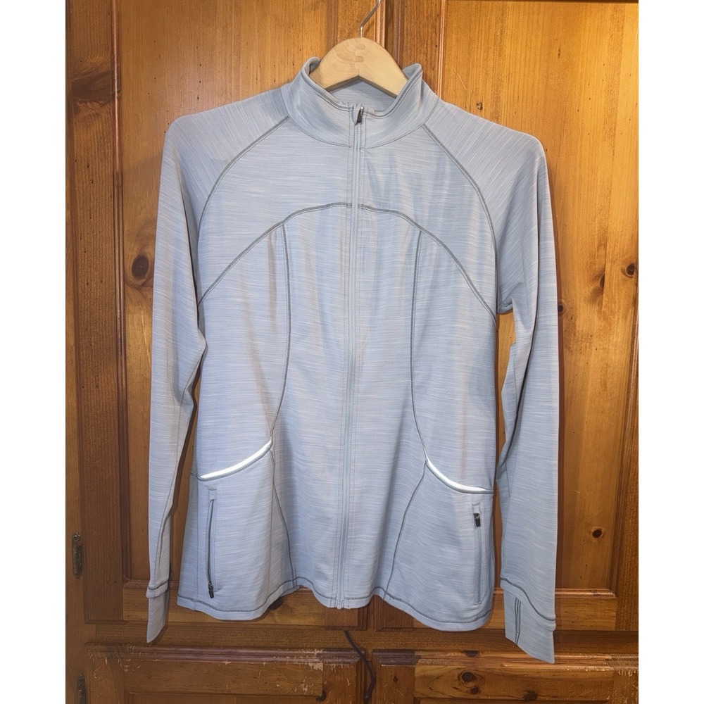 Coolibar Water Jacket UPF 50+ Long Sleeve Full Zip Women's M Swim Gray Rashguard